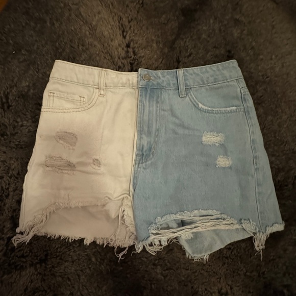 Color Block Jean Shorts - Picture 1 of 2